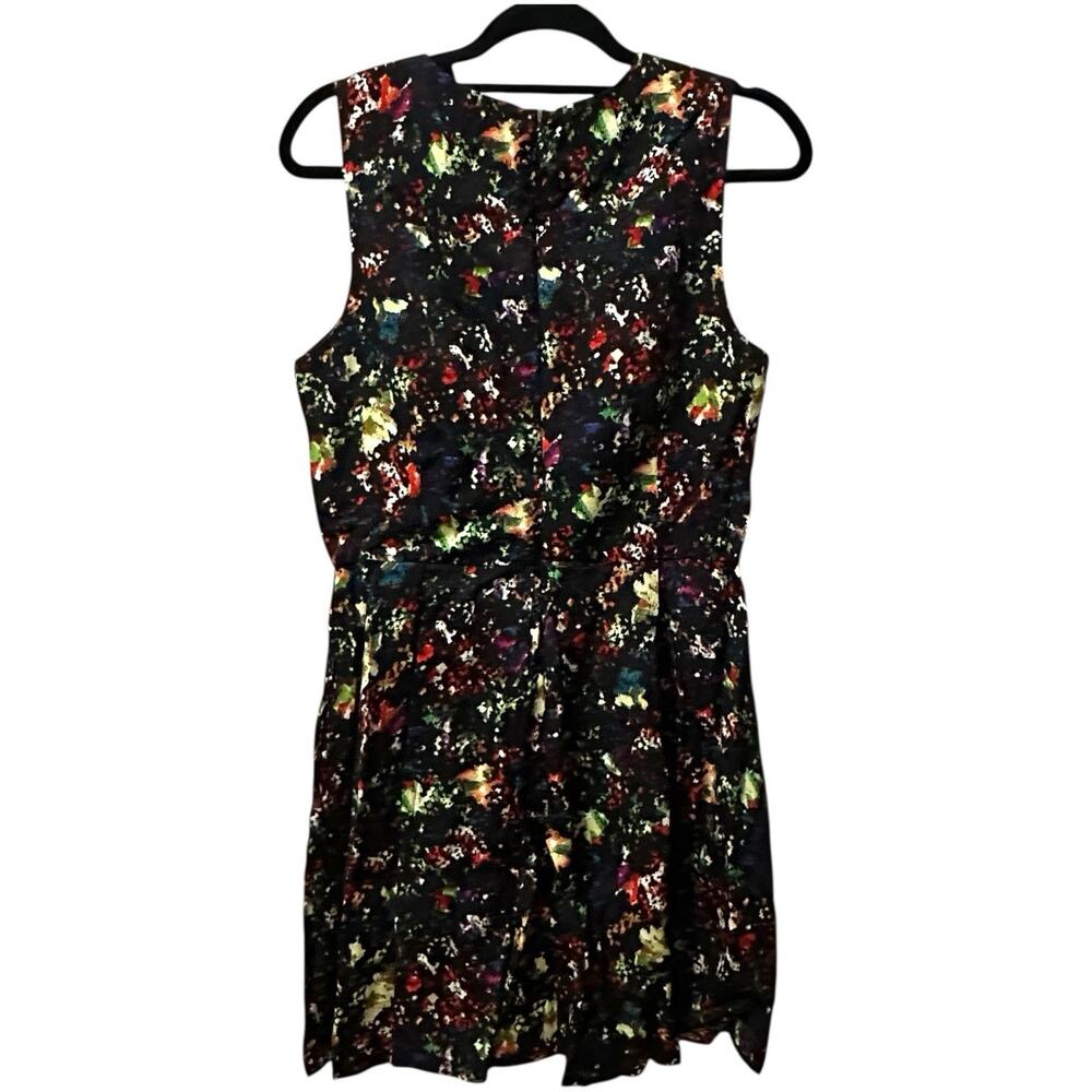 GAP Black Confetti Floral‎ Fit & Flare Dress Women's 8 Sleeveless Party Cocktail - Picture 3 of 9